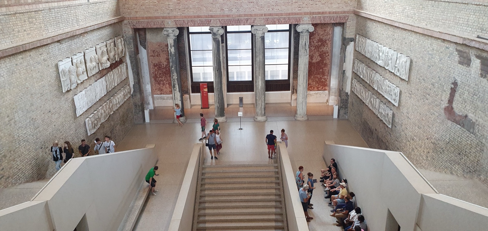 The grand staircase inside the Neues Museum