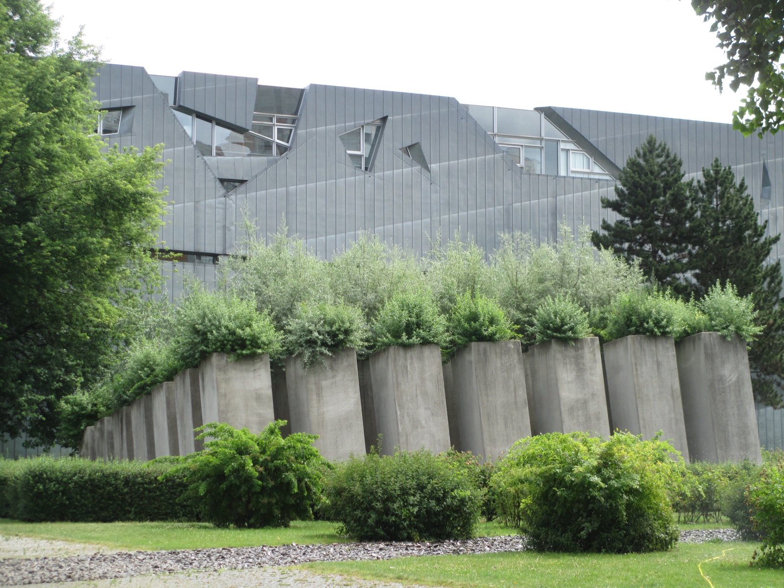 Concrete columns in the Garden of Exile at the Jewish Museum Berlin