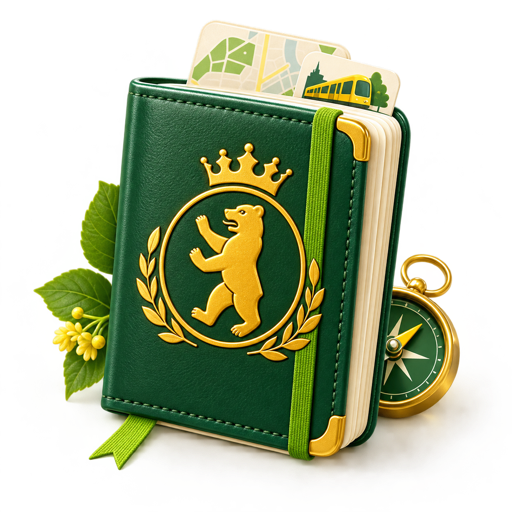 A green Berlin Pace Passport with a gold bear emblem